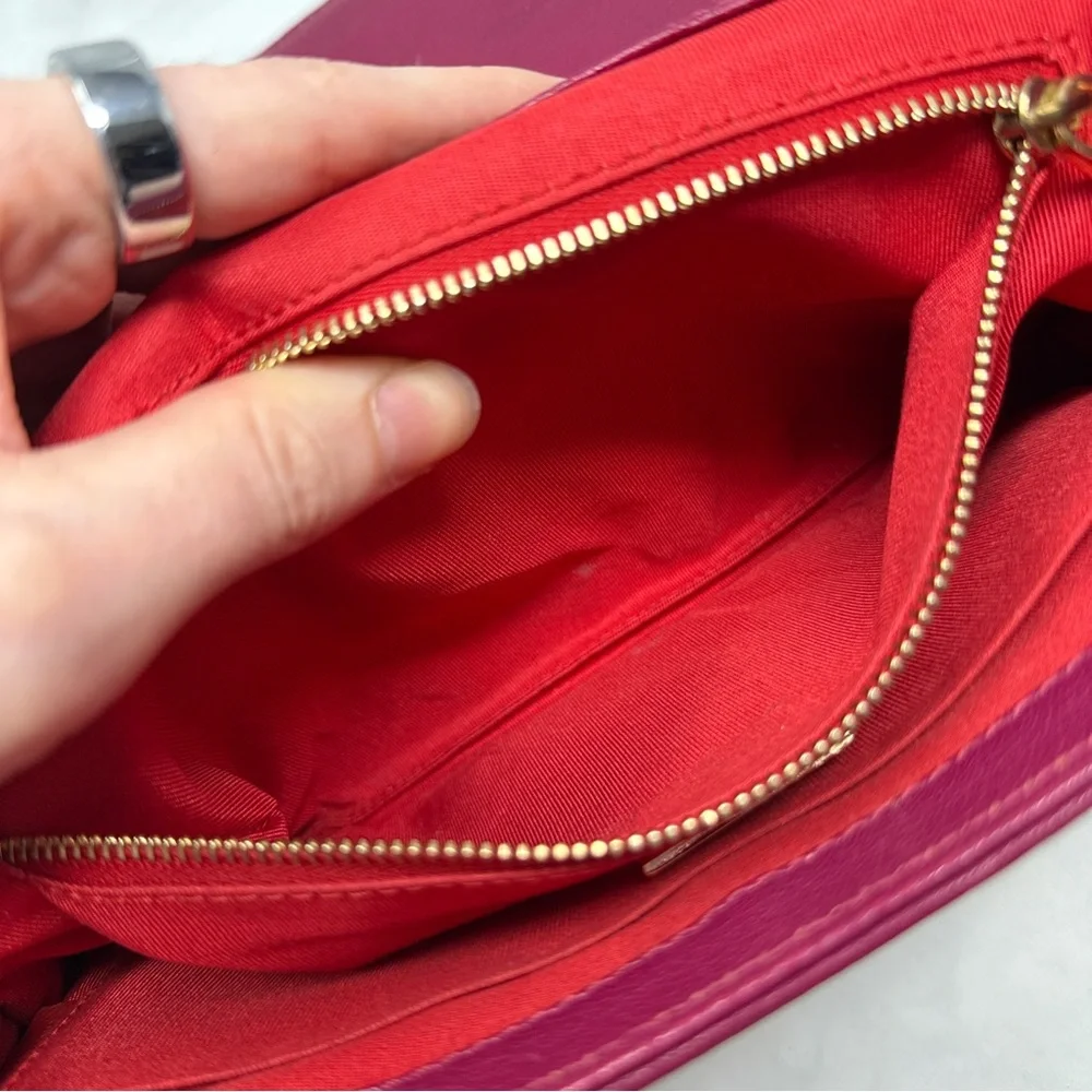 Christian Louboutin Sweet Charity Metal Bow Leather Purse Bag Pink Designer Glam - Picture 11 of 16